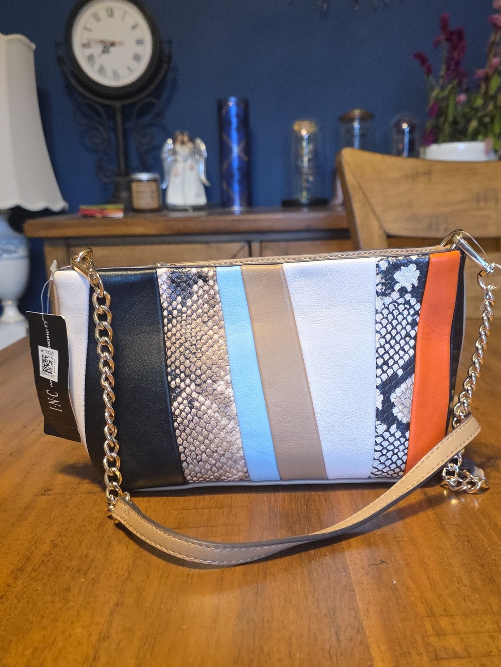 MichaelAA NWT Colorblock Snake-Print Crossbody Bag in Multicolor